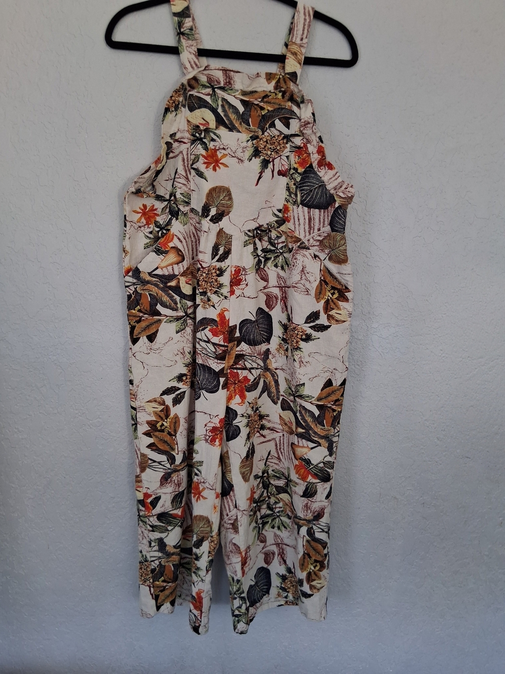 ​Womens Large Tropical Floral Print Overalls Jumpsuit Romper Boho Beach Vacation